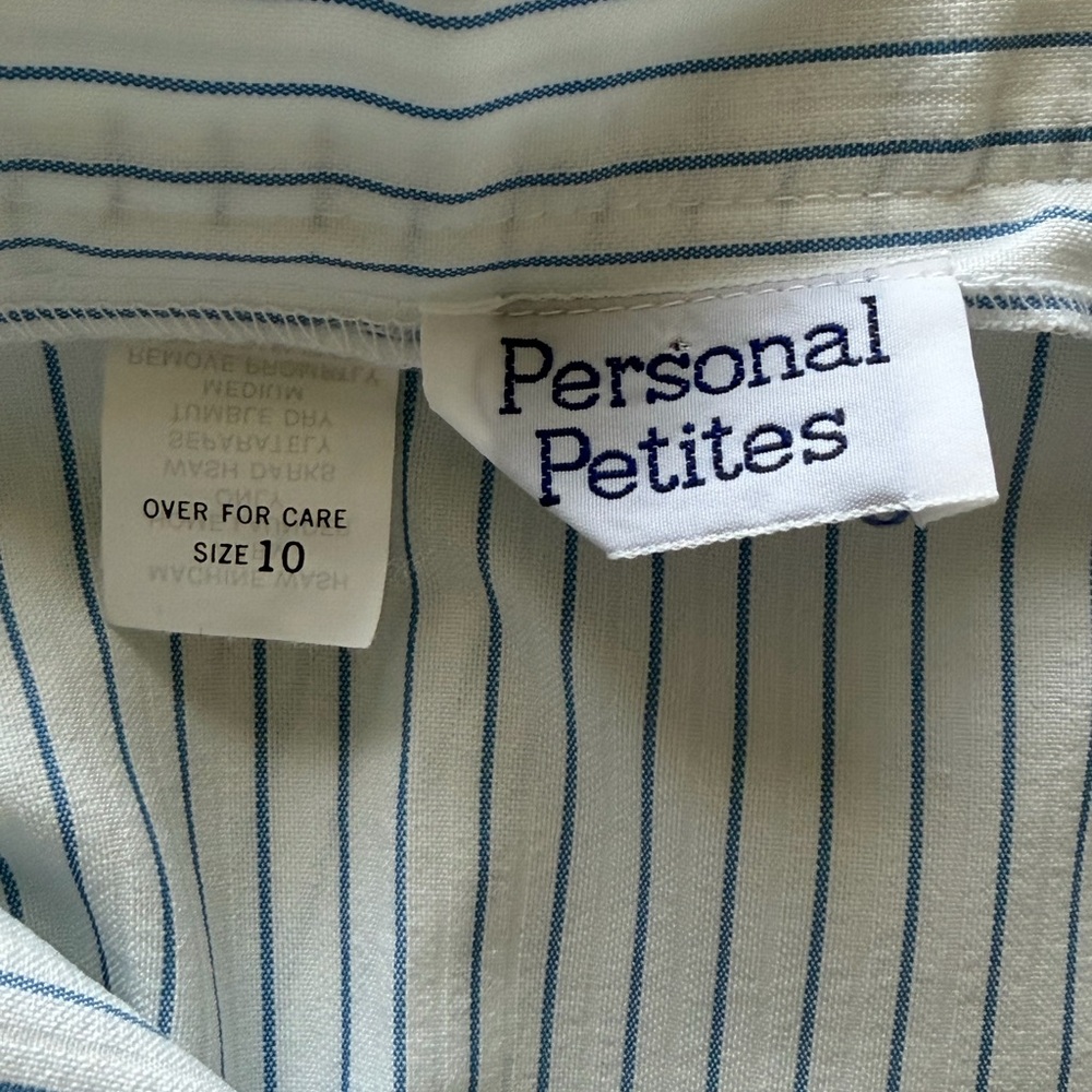 Vintage Blue and White Striped Midi Skirt - Picture 7 of 7